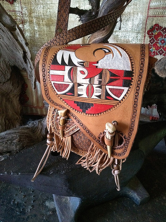 Traditional Southwest Pueblo styled hip/shoulder bag