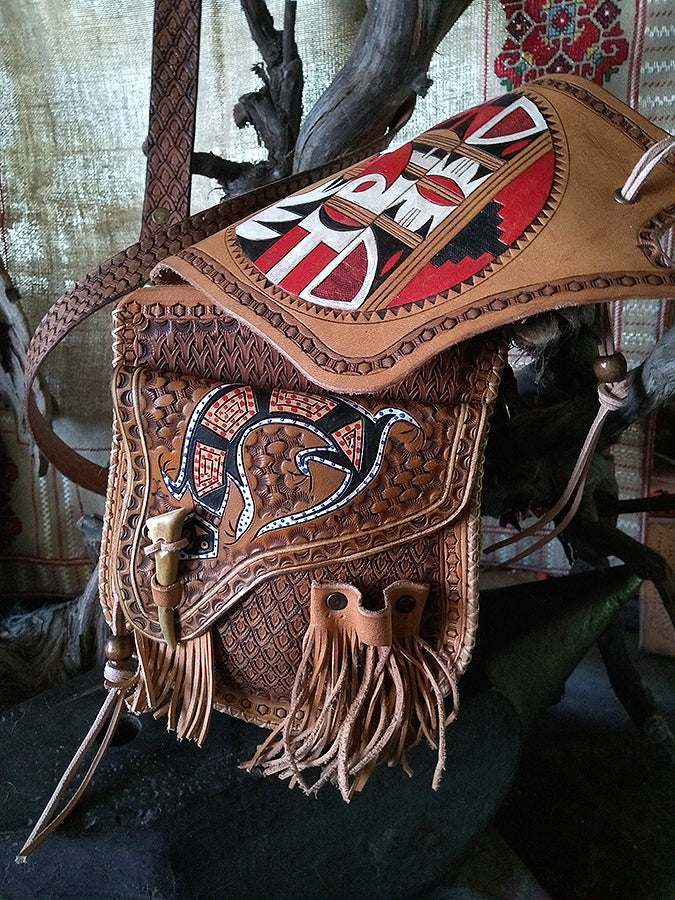 Traditional Southwest Pueblo styled hip/shoulder bag